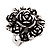 Rose Diamante Fancy Ring In Burn Silver Metal - view 6