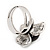 3-Petal Flower Diamante Fancy Ring In Burn Silver Metal - view 5