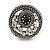 Button Shape Diamante Fancy Ring In Burn Silver Metal - view 3
