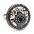 Button Shape Diamante Fancy Ring In Burn Silver Metal - view 6