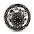 Button Shape Diamante Fancy Ring In Burn Silver Metal - view 8