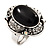 Vintage Oval Diamante Fancy Ring In Burn Silver Metal - view 10