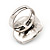 Vintage Diamante Rose Ring In Burn Silver Finish - 2cm Diameter - view 7