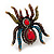Oversized Multicoloured Crystal Spider Cocktail Ring (Antique Gold Finish) - view 6