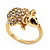 Swarovski Crystal 'Mouse' Ring In Gold Plated Metal - view 4