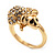 Swarovski Crystal 'Mouse' Ring In Gold Plated Metal - view 6