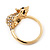 Swarovski Crystal 'Mouse' Ring In Gold Plated Metal - view 3