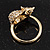 Swarovski Crystal 'Mouse' Ring In Gold Plated Metal - view 10
