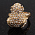 Swarovski Crystal 'Frog' Ring In Gold Plated Metal - view 12