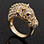 Gold Plated Crystal 'Horse' Ring - view 2