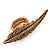 Gold Plated Textured Diamante 'Feather' Flex Ring - 7cm Length - view 11