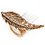 Gold Plated Textured Diamante 'Feather' Flex Ring - 7cm Length - view 12