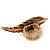 Gold Plated Textured Diamante 'Feather' Flex Ring - 7cm Length - view 14