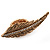 Gold Plated Textured Diamante 'Feather' Flex Ring - 7cm Length - view 2