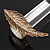 Gold Plated Textured Diamante 'Feather' Flex Ring - 7cm Length - view 15