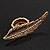 Gold Plated Textured Diamante 'Feather' Flex Ring - 7cm Length - view 9