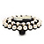 Large Simulated Pearl 'Classic Cameo' Cocktail Ring In Black Tone Metal (Adjustable) - 5.5cm Length - view 5