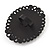 Large Diamante 'Classic Cameo' Cocktail Ring In Black Tone Metal (Adjustable) - 6.5cm Length - view 3