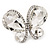 Large Clear Crystal 'Butterfly' Ring In Rhodium Plated Metal - Adjustable (Size 7/9) - view 7