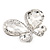 Large Clear Crystal 'Butterfly' Ring In Rhodium Plated Metal - Adjustable (Size 7/9) - view 8