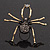 Large Black Diamante 'Spider' Ring In Antique Gold Metal - 6.5cm Diameter - Adjustable 7/9 Size - view 3