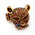 Citrine Swarovski Crystal 'Leopard' Stretch Ring In Burn Gold Plating - 7/9 Size - view 2