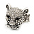 Clear Swarovski Crystal 'Leopard' Stretch Ring In Silver Plating - 7/9 Size - view 8