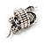 Stunning Clear Swarovski Crystal Snake Stretch Ring In Burn Silver Metal (6cm Length) - 7/9 Size - view 5