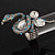 Stunning Swarovski Crystal Snake Stretch Ring In Burn Silver Metal (6cm Length) - 7/9 Size - view 3