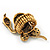 Stunning Swarovski Crystal Snake Stretch Ring In Burn Gold Metal (6cm Length)- 7/9 Size - view 4