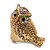 Vintage Chunky Textured 'Owl' Ring In Antique Gold Metal (heavy) - view 8