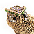Vintage Chunky Textured 'Owl' Ring In Antique Gold Metal (heavy) - view 6