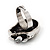 Vintage 'Skull & Flower' Ring In Burn Silver Metal (Adjustable Size 7/9) - 3cm Length - view 6