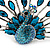 Stunning Turquoise Coloured Swarovski Crystal 'Peacock' Flex Ring In Silver Metal - 7.5cm Length (Size 7/8) - view 3