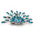 Stunning Turquoise Coloured Swarovski Crystal 'Peacock' Flex Ring In Silver Metal - 7.5cm Length (Size 7/8) - view 5