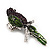 Exotic Purple/Green Crystal 'Parrot' Flex Ring In Burnt Silver Plating - 7.5cm Length (Size 7/8) - view 7