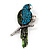 Exotic Green/ Turquoise Coloured Crystal 'Parrot' Flex Ring In Burnt Silver Plating - 7.5cm Length (Size 7/8) - view 8