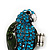 Exotic Green/ Turquoise Coloured Crystal 'Parrot' Flex Ring In Burnt Silver Plating - 7.5cm Length (Size 7/8) - view 5