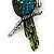 Exotic Green/ Turquoise Coloured Crystal 'Parrot' Flex Ring In Burnt Silver Plating - 7.5cm Length (Size 7/8) - view 6