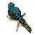 Exotic Green/ Turquoise Coloured Crystal 'Parrot' Flex Ring In Burnt Silver Plating - 7.5cm Length (Size 7/8) - view 11