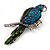 Exotic Green/ Turquoise Coloured Crystal 'Parrot' Flex Ring In Burnt Silver Plating - 7.5cm Length (Size 7/8) - view 9