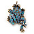Sky Blue Swarovski Crystal 'Frog & Dragonfly' Flex Ring In Burnt Gold Plating - 7cm Length (Size 7/8) - view 9