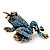 Sky Blue Swarovski Crystal 'Frog & Dragonfly' Flex Ring In Burnt Gold Plating - 7cm Length (Size 7/8) - view 3
