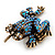 Sky Blue Swarovski Crystal 'Frog & Dragonfly' Flex Ring In Burnt Gold Plating - 7cm Length (Size 7/8) - view 6