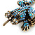 Sky Blue Swarovski Crystal 'Frog & Dragonfly' Flex Ring In Burnt Gold Plating - 7cm Length (Size 7/8) - view 4