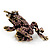 Purple Swarovski Crystal 'Frog & Dragonfly' Flex Ring In Burnt Gold Plating - 7cm Length (Size 7/8) - view 5