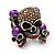 Diamante Purple Multi Skull Flex Ring - 3cm Length (Size 7/9) - view 3