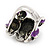 Diamante Purple Multi Skull Flex Ring - 3cm Length (Size 7/9) - view 6