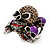 Diamante Purple Multi Skull Flex Ring - 3cm Length (Size 7/9) - view 7