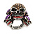 Diamante Purple Multi Skull Flex Ring - 3cm Length (Size 7/9) - view 8